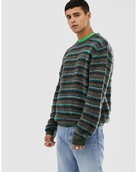 ASOS DESIGN Relaxed Fit Jumper With Multicolour Stripes