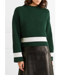 Alexander McQueen Striped Ribbed Wool And Cashmere Blend Sweater