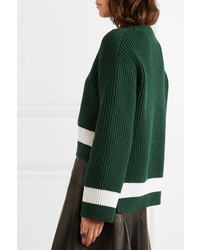 Alexander McQueen Striped Ribbed Wool And Cashmere Blend Sweater