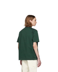 Junya Watanabe Green And Brown Horizontal Stripes T Shirt