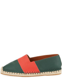 Valentino Striped Jute Trimmed Loafers