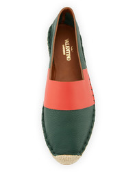 Valentino Striped Jute Trimmed Loafers