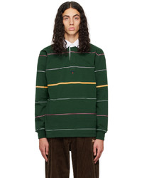 Noah Green Striped Rugby Polo