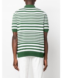 Zanone Striped Cotton Blend Polo Shirt