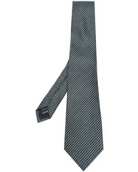 Dark Green Horizontal Striped Silk Tie