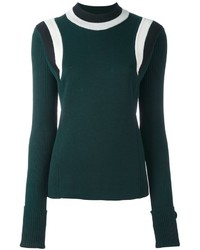 Dark Green Horizontal Striped Sweater