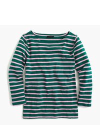 Dark Green Horizontal Striped T-shirt