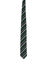 Bigi Striped Silk Necktie Green