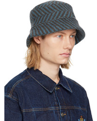 Vivienne Westwood Gray Blue Striped Bucket Hat