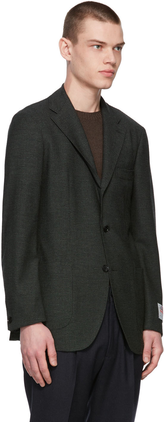Ring Jacket Green Wool Houndstooth Blazer, $1,150 | SSENSE | Lookastic