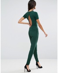 Asos Wrap Front Jersey Jumpsuit With Short Sleeve