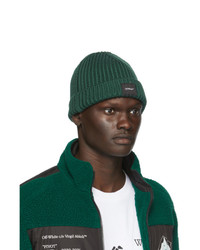 Off-White Green Wool Knit Beanie