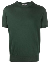 Dark Green Knit Crew-neck T-shirt
