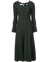 Dark Green Knit Midi Dress