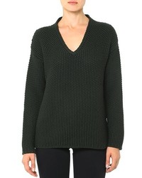 Dark Green Knit Oversized Sweater