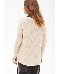 Forever 21 Longline Ribbed Knit Sweater