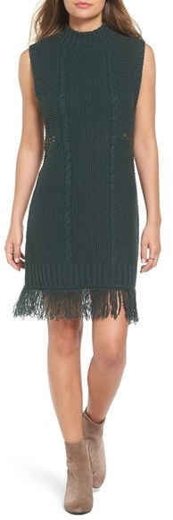 sweater dress with fringe