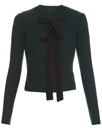 Rochas Bow Front Ribbed Knit Sweater