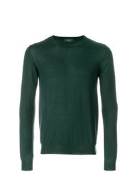 Dark Green Knit Sweatshirt