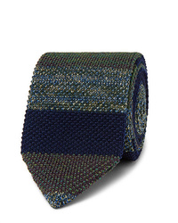Missoni 65cm Striped Crochet Knit Wool And Silk Blend Tie