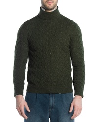 Eleventy Cableknit Turtleneck Cashmere Sweater