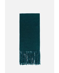 Dark Green Knit Wool Scarf