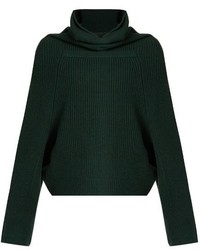 Dark Green Knit Wool Sweater
