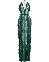 Balmain Lace Dress With Ruffles