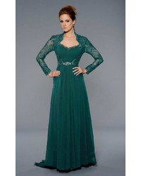 Lara Dresses Long Sleeved Lace Queen Anne A Line Gown 32251