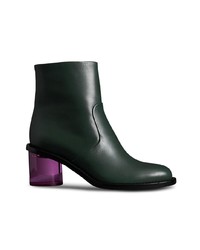 Burberry Two Tone Leather Block Heel Boots