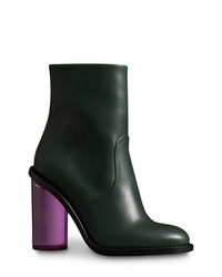 Burberry Two Tone Leather High Block Heel Boots