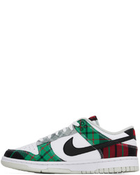 Nike White Green Dunk Low Sneakers
