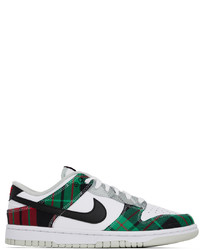 Nike White Green Dunk Low Sneakers