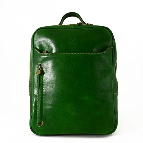 Dark Green Leather Backpack, $164 | Amazon.com | Lookastic