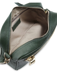 Versace Pebbled Leather Shoulder Bag Green