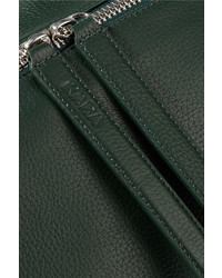 Kara Satchel Textured Leather Shoulder Bag Forest Green