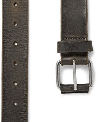 Dries Van Noten 3cm Olive Washed Leather Belt