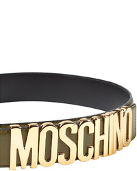 Moschino Leather Belt With Logo Buckle