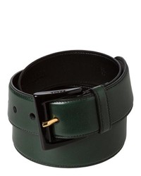 Prada Madras Hunter Green Leather Belt