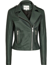 Reiss Sheena Boxy Leather Biker Jacket