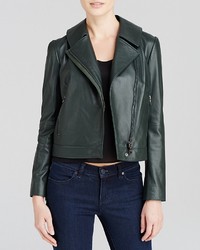 Tory Burch Waxed Leather Asymmetric Zip Jacket