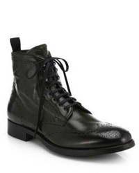 Dark Green Leather Boots