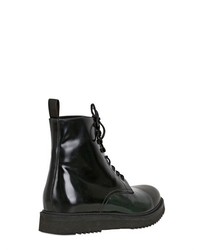 Brushed Leather Rubber Lace Up Boots, $397 | LUISAVIAROMA | Lookastic.com