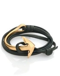 Miansai Goldplated Anchor Half Cuff Leather Bracelet