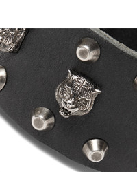 Gucci Tiger Embellished Leather Bracelet