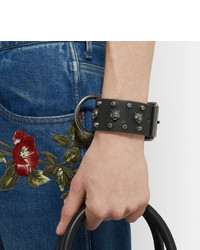 Gucci Tiger Embellished Leather Bracelet