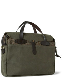 Filson Original Leather Trimmed Twill And Harris Tweed Briefcase