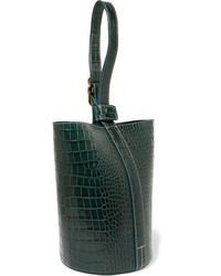 Trademark Small Croc Effect Leather Bucket Bag