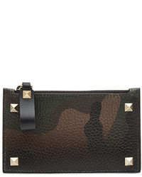Valentino Rockstud Zipped Leather Pouch