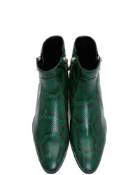 Balmain Green And Black Python Mike Boots